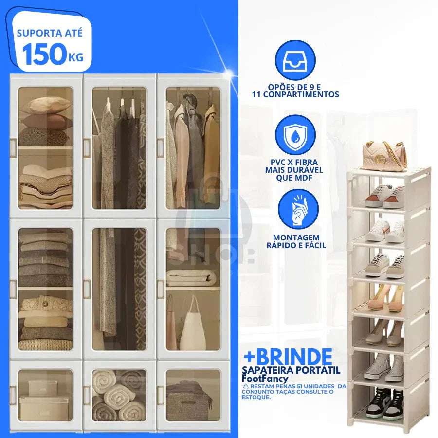 Closet Dobrável Inteligente + Brinde Sapateira